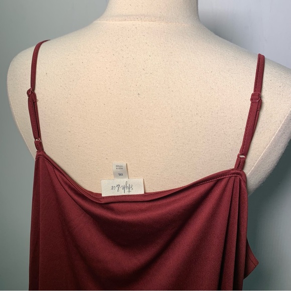 Style & co mix media velvet sheer burgundy Red Women's Top size XXL - Picture 9 of 11